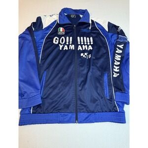 Vintage Yamaha Racing Track Jacket Blue Full Zip Motorcycle XXL